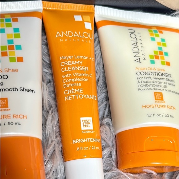 ANDALOU NATURALS HAIR & FACE CLEANSER BUNDLE w/Ipsy TriColor Block Zipped Pouch - Picture 9 of 10